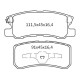 Колодки тормозные задние MITSU Pajero III 00-06, Pajero IV 07-…, Grandis 04-…, Outlander II 06-12, A