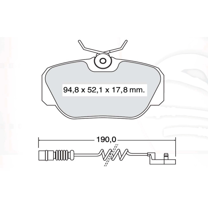 Колодки тормозные передние MB 190 (W201) 82-93 D501E (GDB817) (пр-во Intelli)