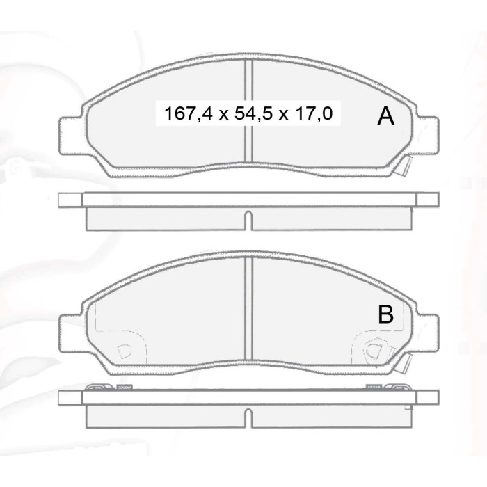 Колодки тормозные передние GREAT WALL Hover (06-…)  //  ISUZU D-Max 2,5D (07-…)  D503E (GDB3466) (пр