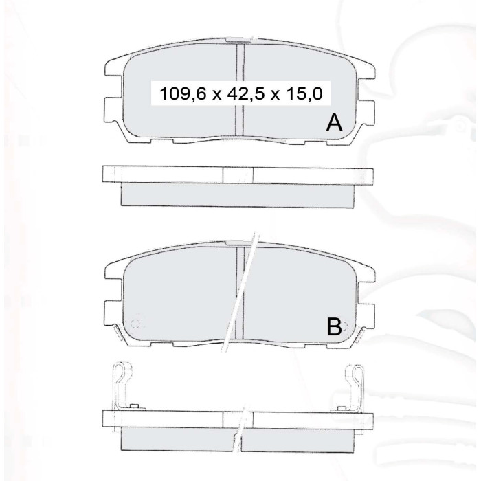 Колодки тормозные задние GREAT WALL Hover (06-….)  //  ISUZU-Trooper (UB)  //  OPEL-Frontera A/B  D5