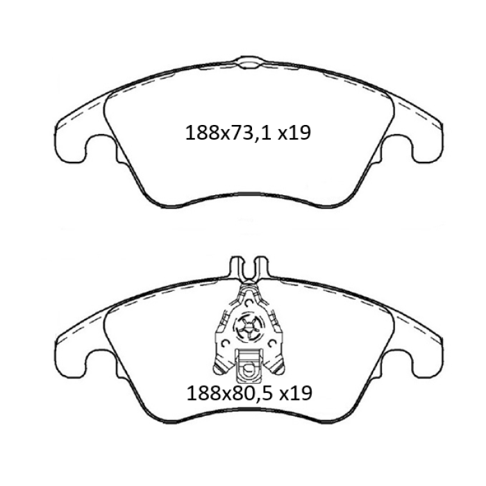 Колодки тормозные передние MB C-Class (W204) 01.07-..., CLS (C218) 04.11-..., E-Class (W212, C207) 0