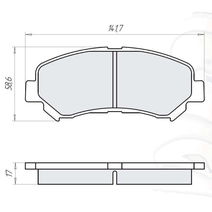 Колодки тормозные передние NISSAN Qashqai / Qashqai +2 (J10, JJ10) 02.07-04.14, X-Trail (T31) 06.07-