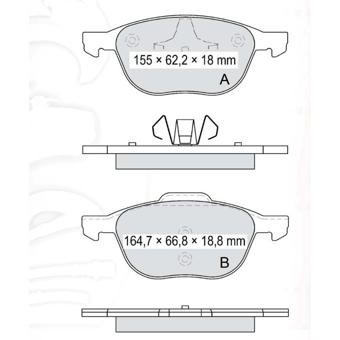 Колодки тормозные передние FORD Focus II (DA_), III, C-Max I (DM2), II (DXA), Kuga I-II  //  MAZDA 3