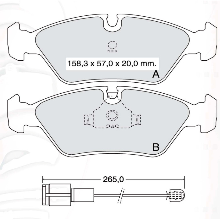 Колодки тормозные передние BMW 5-th E28 81-87 D620E (GDB298) (пр-во DAFMI)