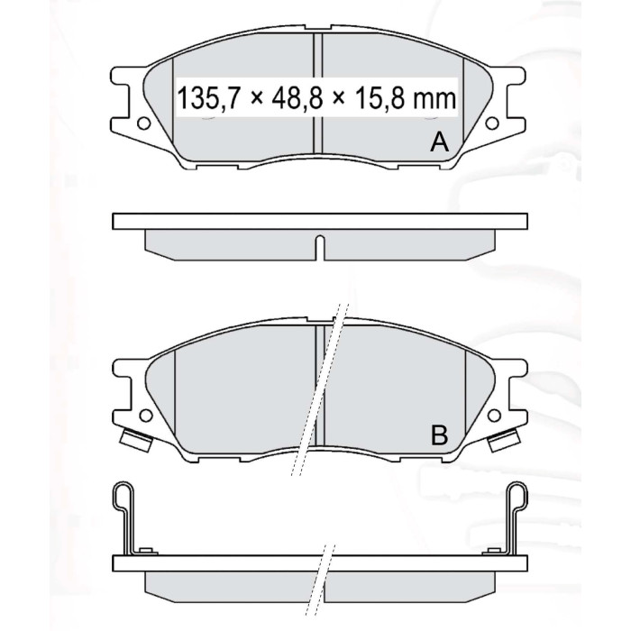 Колодки тормозные передние NISSAN Almera Classic 06-…, Micra II (K11), Sunny IV D647E (GDB7043) (пр-