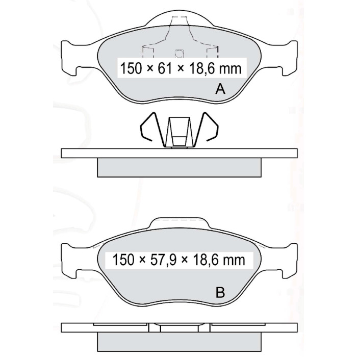 Колодки тормозные передние FORD Fiesta IV-V 95-08, Fusion (JU) 02-12,  Ka (RB), Puma (EC)  //  MAZDA