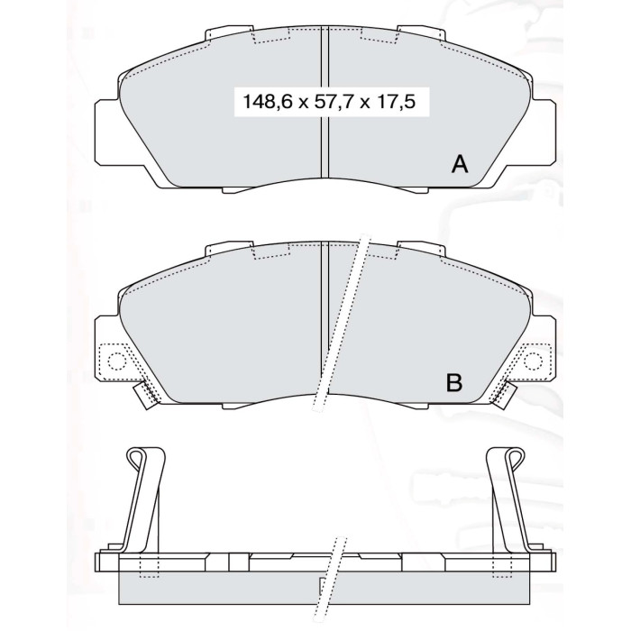 Колодки тормозные передние HONDA CR-V I, HR-V, Accord IV-V-VI, Civic VI, Legend II-III-IV, Odyssey D