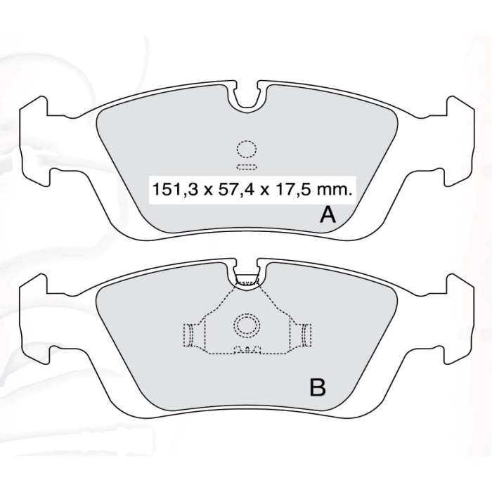 Колодки тормозные передние BMW 3-th (E36, E46), Z3 (E36), Z4 (E85) D720E (GDB1100) (пр-во DAFMI)