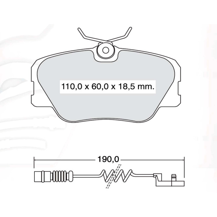 Колодки тормозные передние MB E-class (W124, C124), S-class (W126), 190 (W201) D742E (GDB818) (пр-во
