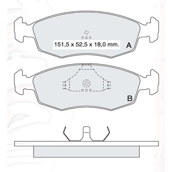 Колодки тормозные передние FORD Sierra I, Scorpio I-II, Escort V-VI-VII D789E (GDB371) (пр-во DAFMI)