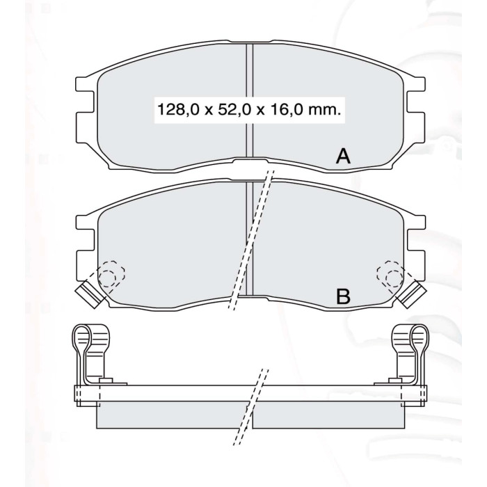 Колодки тормозные передние MITSU Lancer IV-V-VI, Colt II-IV, Galant IV-V-VI, Space Wagon, Eclipse I-