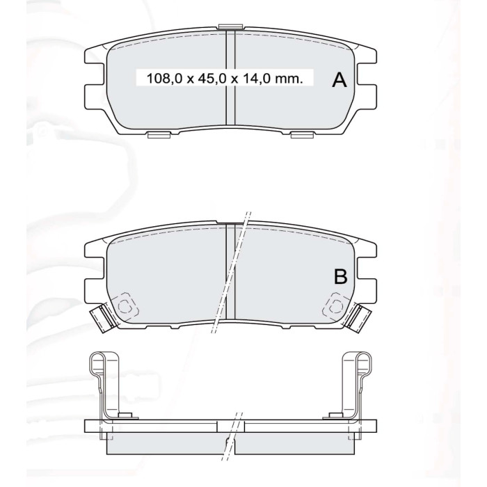Колодки тормозные задние MITSU Pajero I-II, Pajero Sport, Sigma, Space Wagon, L300, L400, Delica D82