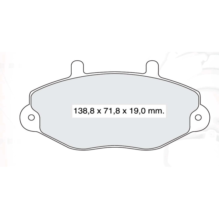 Колодки тормозные передние FORD Transit (E) 94-00, Tourneo 94-00 D864E (GDB1080) (пр-во DAFMI)