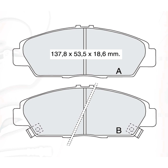 Колодки тормозные передние HONDA Accord V-VI, Prelude III-IV-V D890Ei (GDB1061) (пр-во DAFMI)