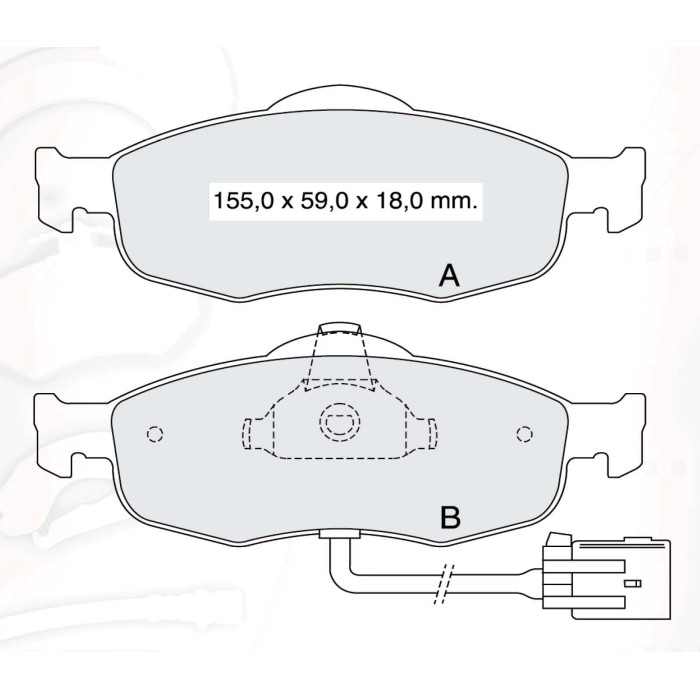 Колодки тормозные передние FORD Mondeo I-II, Scorpio I-II D930E (GDB1108) (пр-во DAFMI)