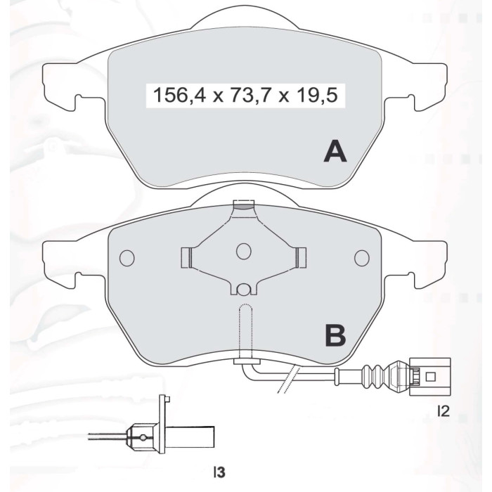 Колодки тормозные передние AUDI 100 (44, 4A, C4), A6 (4a, C4) D957Ei (GDB1049) (пр-во DAFMI)