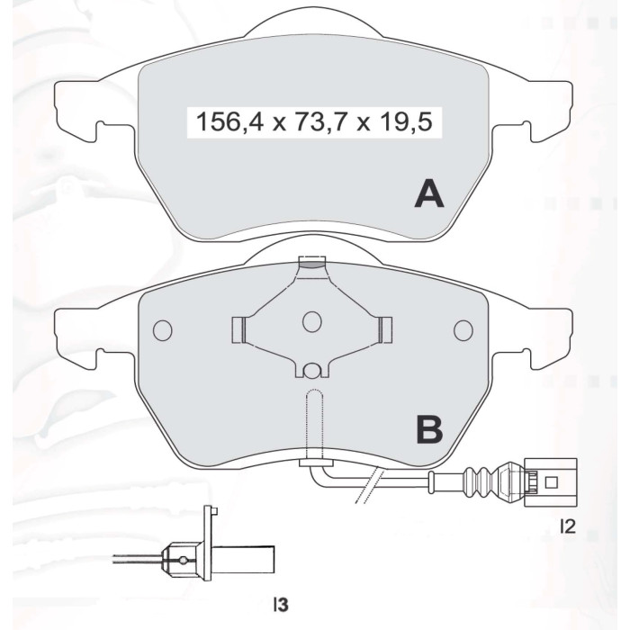 Колодки тормозные передние VW Golf IV, Passat V-VI, Sharan  //  Skoda Superb (3U4)  //  SEAT Exeo, A