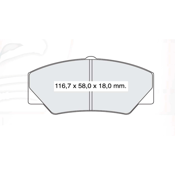 Колодки тормозные передние FORD Transit T, V (86-91) D983E (GDB349) (пр-во DAFMI)