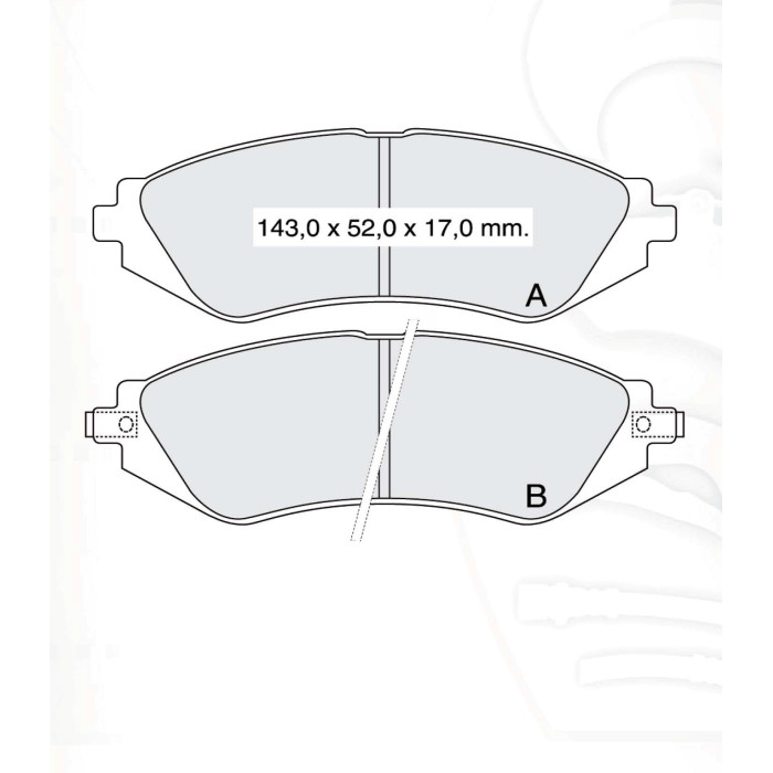 Колодки тормозные передние CHEVR Lacetti (J200) 05-…, Tacuma 04-08  //  DAEWOO Nexia, Nubira (J100,