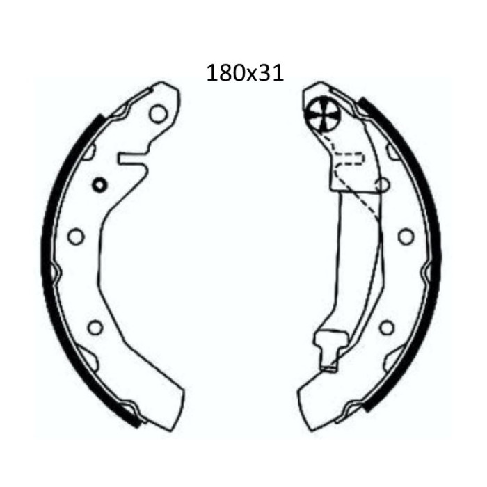 Колодки тормозные задние 180x31 CHEVR Matiz 05-…, Spark 05-…  //  DAEWOO Matiz 98-…  DA136 (GS8645)