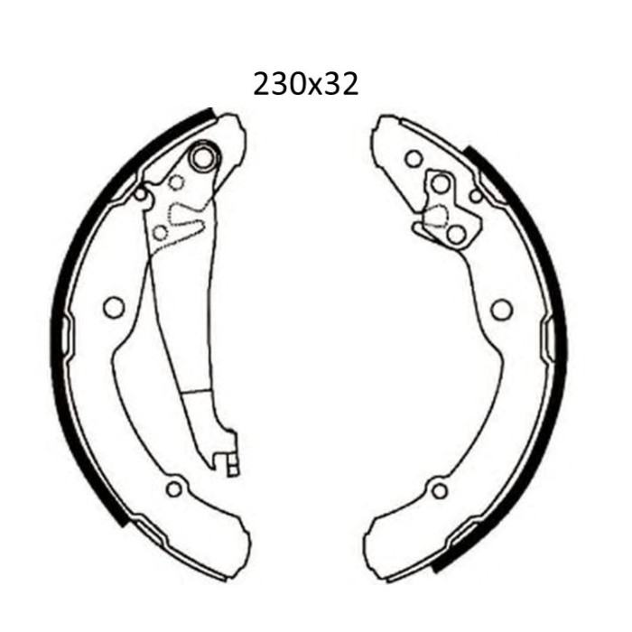 Колодки тормозные задние 230x32 VW Polo RF 10-…, Jetta IV 10-…, Caddy II 95-04  // SKODA Octavia (1U