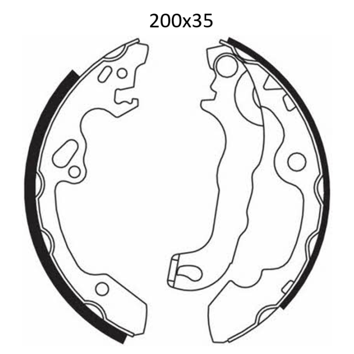Колодки тормозные задние 200x35 FORD Focus I 98-04, Focus II 04-12 DA189 (GS8636) (пр-во DAFMI)