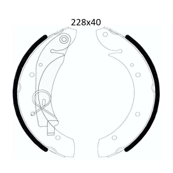 Колодки тормозные задние 228x40 PEUG Partner 96-08, Partner II 08-… // CIT Berlingo I 96-08, Berling