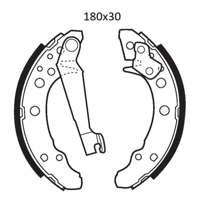 Колодки тормозные задние 180x30 VW Golf I/II/III 74-92, Polo 75-02  //  AUDI 80 78-86, A2 00-05  //