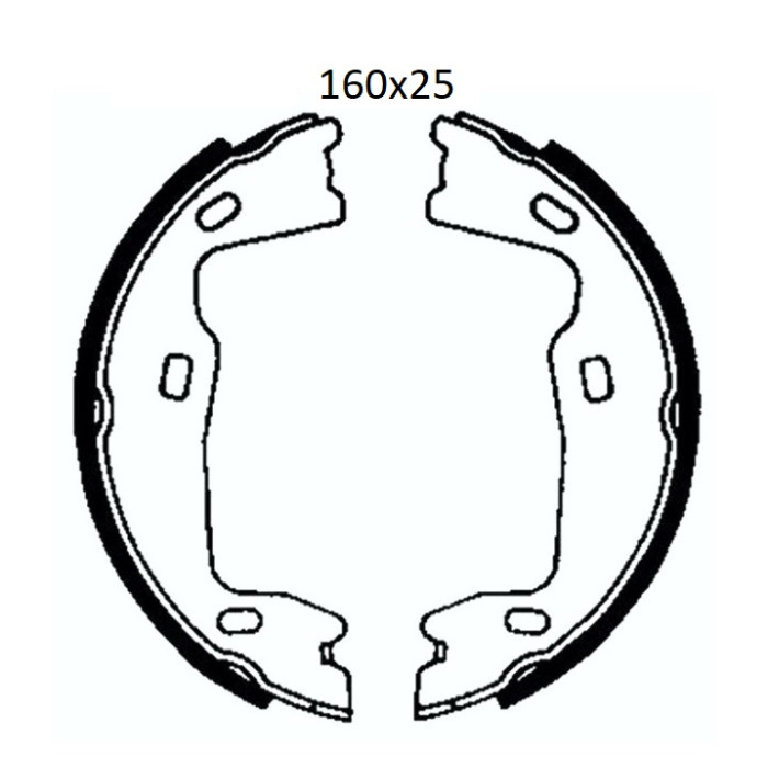Колодки тормозные задние 160x25 OPEL ASTRA F 91-02, Kadett E 84-91, Omega A 86-93, Vectra A 88-95, V
