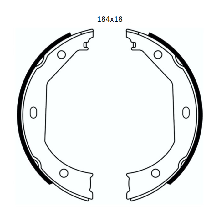 Колодки тормозные задние 184x18 BMW 1-th (E81, E87), 3-th (E46, E90, F30, F35, F80), 5-th (E39), X1