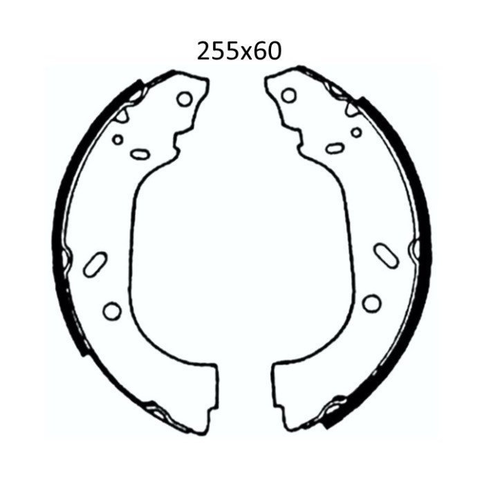 Колодки тормозные задние 255x60 PEUG Expert 96-06, 806 94-02  //  CIT Jumpy 95-06  //  FIAT Scudo 96
