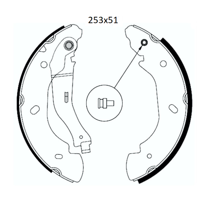 Колодки тормозные задние 253x51 FORD Transit 00-14, Tourneo 06-14 DA837 (GS8689) (пр-во DAFMI)