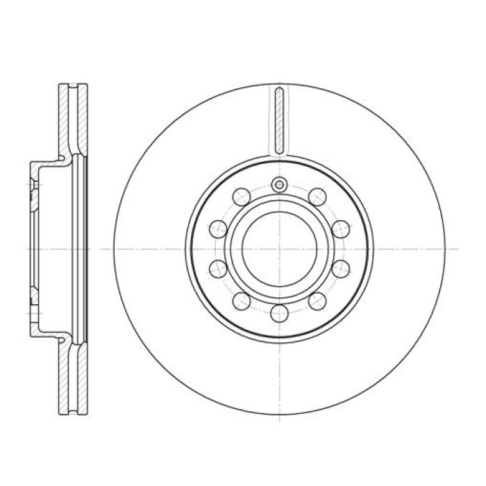 Тормозной диск 288 mm VW Caddy III, IV 10-15, Golf Plus 05-13, Golf V, VI, VII 04-..., Jetta III.