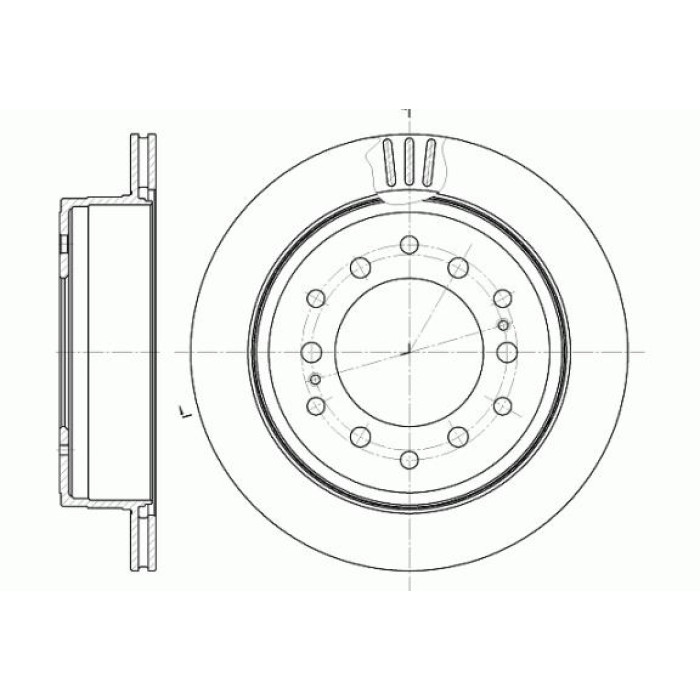 Тормозной диск 312 mm TOYOTA Land Cruiser J70, J80, J90 84-..., LC Pardo J120 03-10  //  LEXUS GX