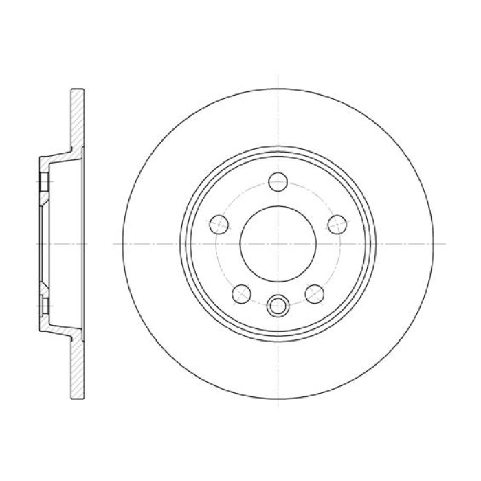 Тормозной диск 280 mm MAZDA 3 (BK, BL) 03-14, 5 (CR19, CW) 05-… TD638 (DF4047) (пр-во DAFMI)