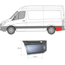 Низ заднего крыла MERCEDES SPRINTER (06- г.) средняя левый (пр-во KLOKKERHOLM)