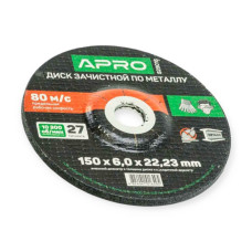 Круг зачисний по металу 150 х 6 мм (Apro)