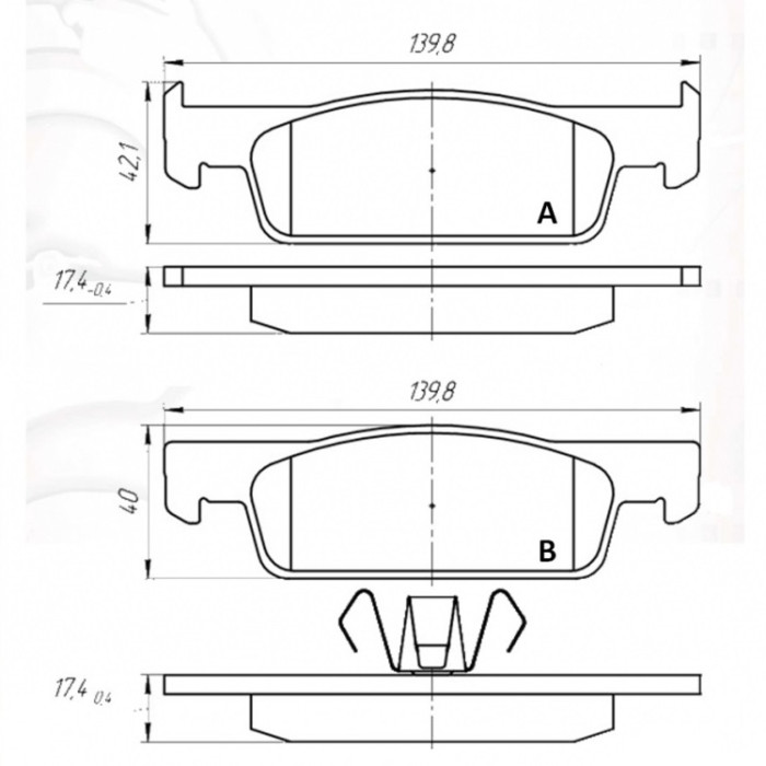 Колодки тормозные передние RENA DACIA Logan II 12-…, Sandero II 12-…, MCV II 12-…, Clio IV 14-…, Symbol II/III 12-…, Twingo III 14-...(GDB2016)  (пр-во Dafmi)