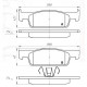 Колодки тормозные передние RENA DACIA Logan II 12-…, Sandero II 12-…, MCV II 12-…, Clio IV 14-…, Symbol II/III 12-…, Twingo III 14-...(GDB2016)  (пр-во Dafmi)