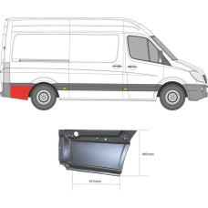 Низ заднего крыла MERCEDES SPRINTER (06- г.) средняя правого (пр-во KLOKKERHOLM)