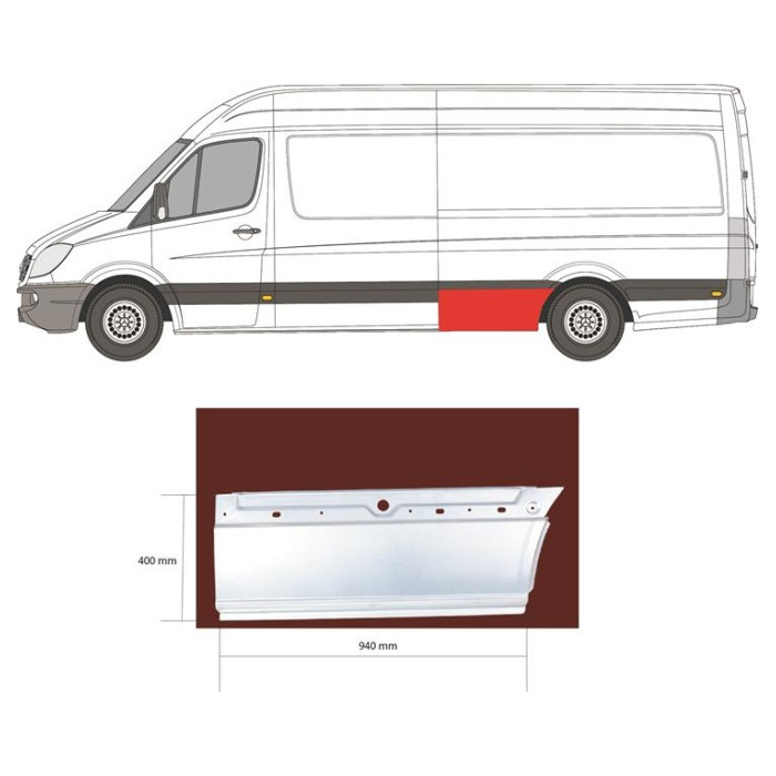 Рем заднього крила MERCEDES SPRINTER (06- г.) довга лівого (вир-во KLOKKERHOLM)