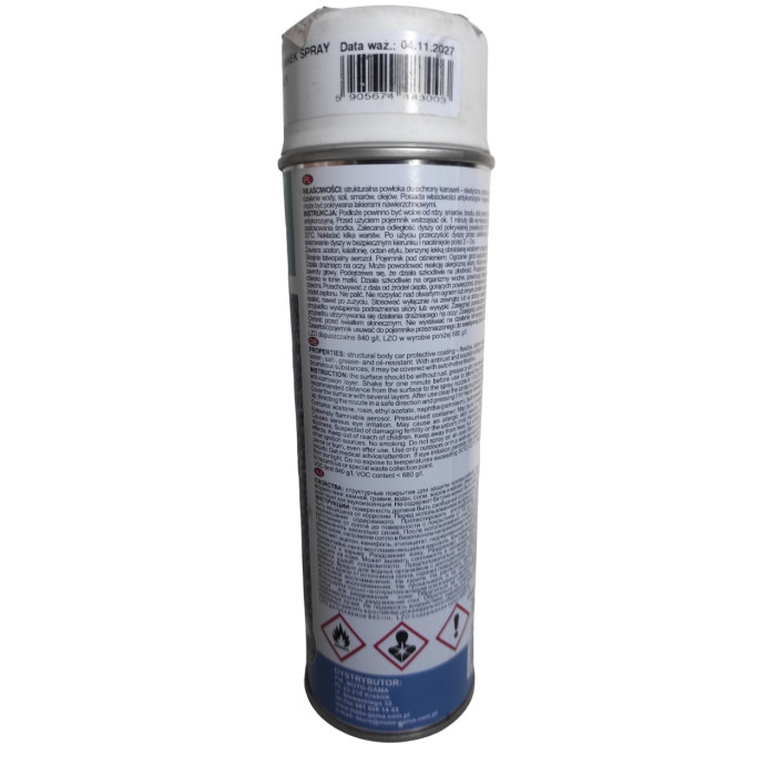 Гравитекс белый (антигравий) аэрозольный Spray 500мл (пр-во Moto-Gama)
