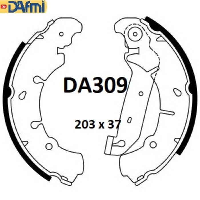 Колодки тормозные задние 203x37 FORD Fiesta V (JH, JD) 2001-2008, Fusion (JU) 2002-2012(GS8742)  (пр-во Dafmi)