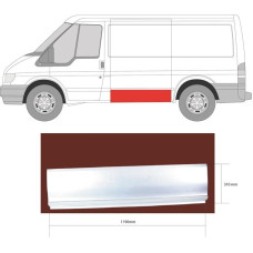 Рем под бензобак FORD TRANSIT (00-06 г.) короткая база левая 33 см (пр-во KLOKKERHOLM)