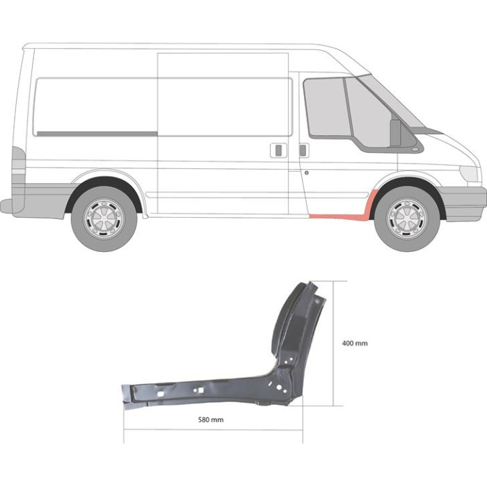 Підсилювач отвору дверей FORD TRANSIT (01-14 р.) правий (вир-во POTRYKUS)