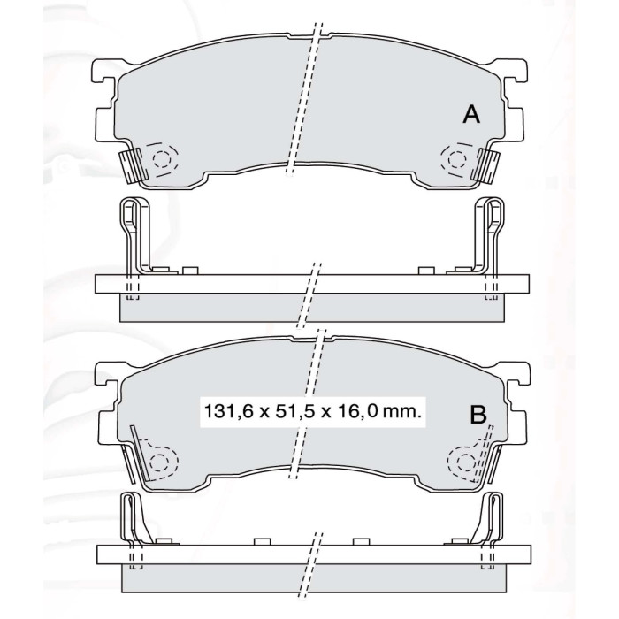 Колодки гальмівні передні MAZDA 626 IV (GE) V (GF), 323 V(BA) VI (BJ), MX-6 (GE, GD), Premacy (CP), Xedos 6 (CA), D594E (GDB1139) (пр-во DAFMI)