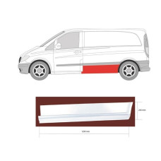 Поріг MERCEDES VITO (03 - р.) (W639) середній лівий за дверима (коротка база) (вир-во KLOKKERHOLM)